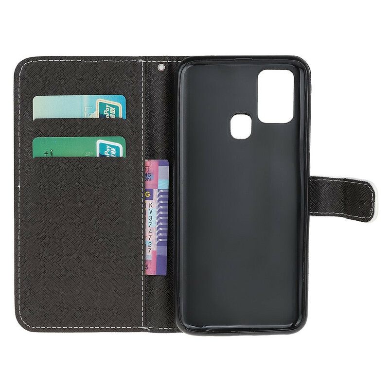 Θήκη Flip OnePlus Nord N100 με κορδονι Panda Space Strap