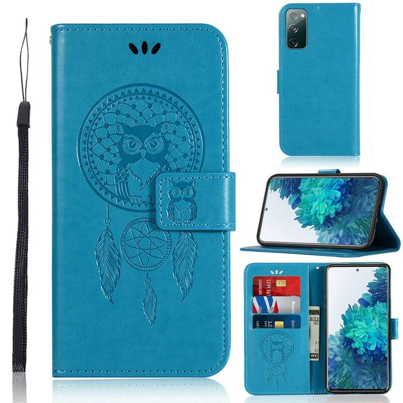 Κάλυμμα Samsung Galaxy S20 FE Δερμάτινο Εφέ Dreamcatcher Owl