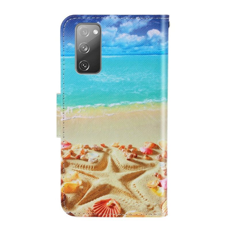 Θήκη Flip Samsung Galaxy S20 FE με κορδονι Strappy Beach