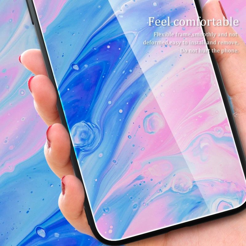 Θήκη Oppo Reno 8 Pro Χρώματα Από Μάρμαρο Σκληρυμένο Γυαλί