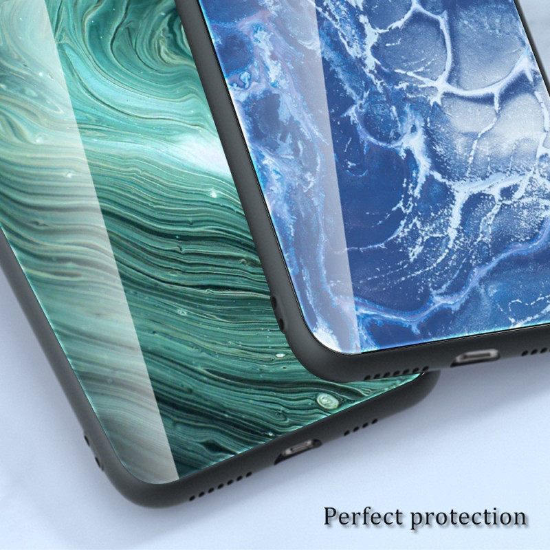 Θήκη Oppo Reno 8 Pro Χρώματα Από Μάρμαρο Σκληρυμένο Γυαλί