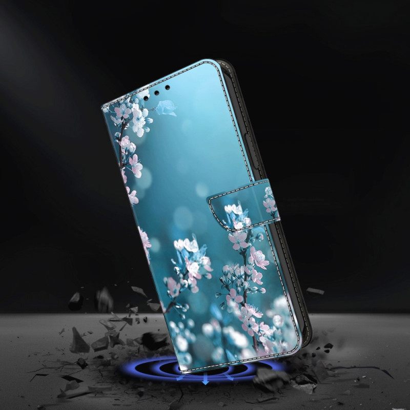 Δερματινη Θηκη Oppo A98 5g Plum Blossoms Σιλικόνης