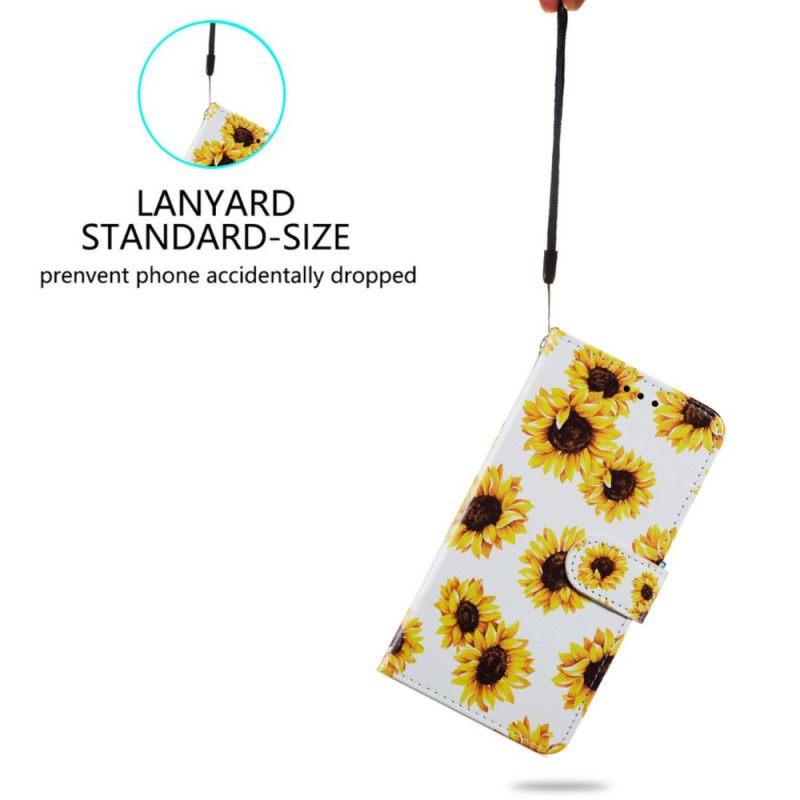 Δερματινη Θηκη Oppo A98 5g Strap Sunflowers