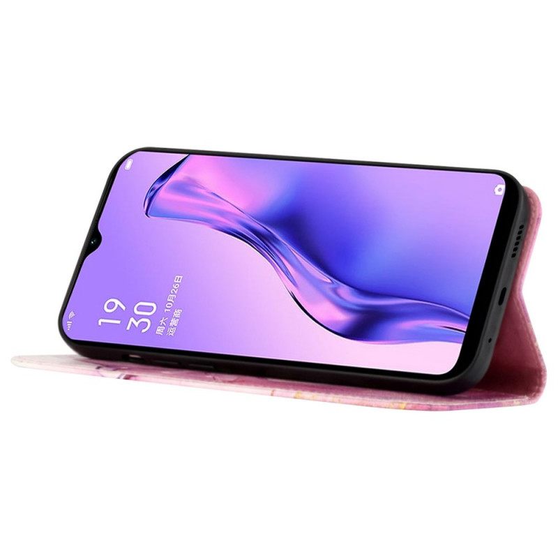 δερματινη θηκη Oppo Find X5 Pro με κορδονι Λωρίδα Μάρμαρο