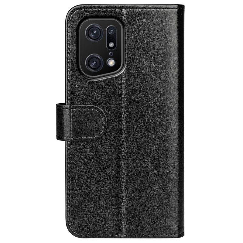 Κάλυμμα Oppo Find X5 Pro Vintage Faux Δέρμα