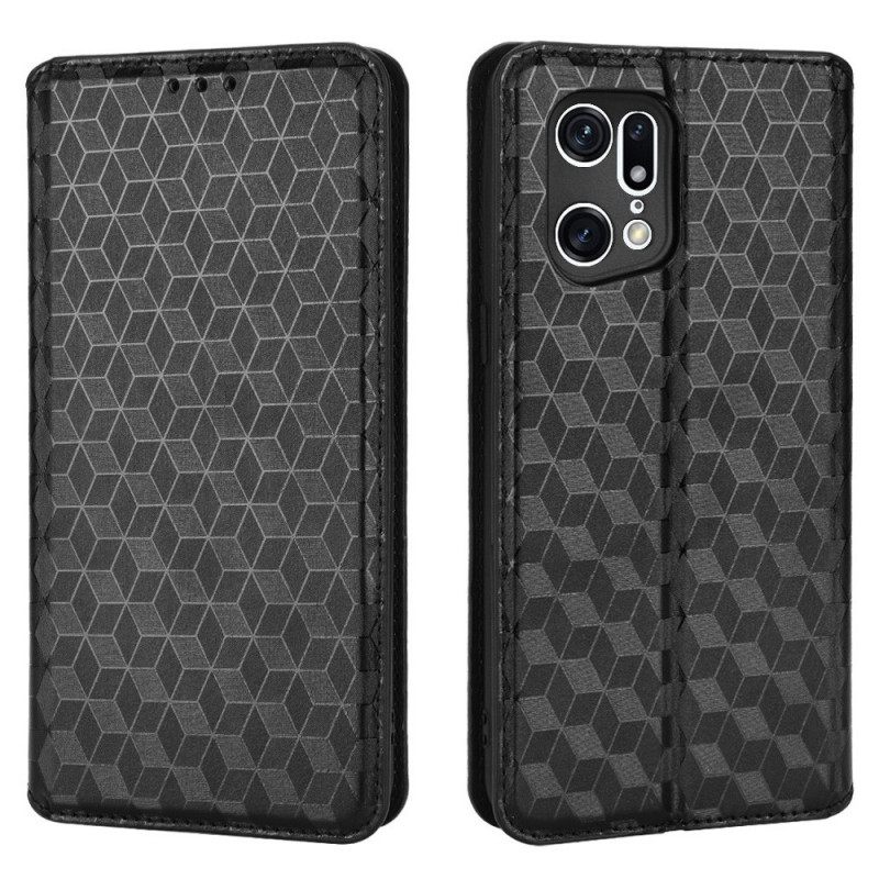 θηκη κινητου Oppo Find X5 Pro Θήκη Flip 3d Diamond Leather Effect