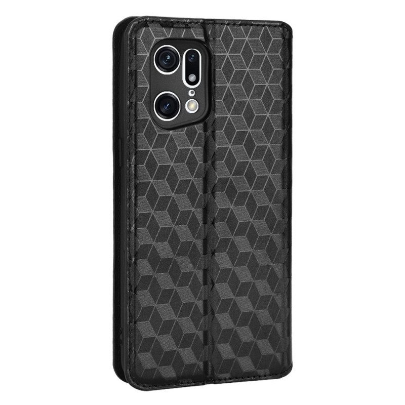 θηκη κινητου Oppo Find X5 Pro Θήκη Flip 3d Diamond Leather Effect