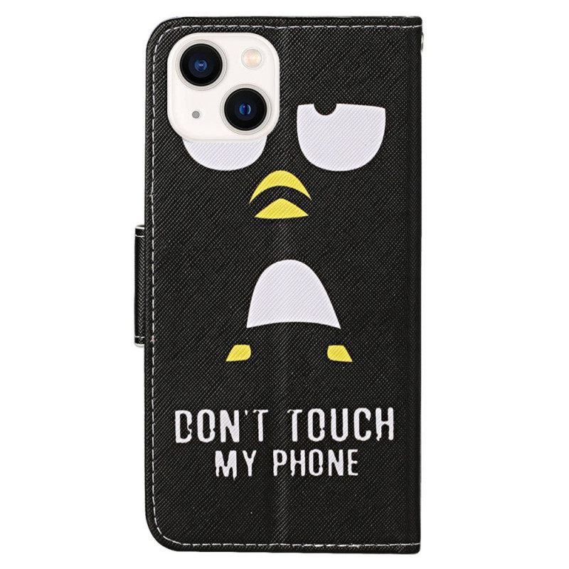 Κάλυμμα iPhone 15 με κορδονι Penguin Don't Touch My Phone Lanyard