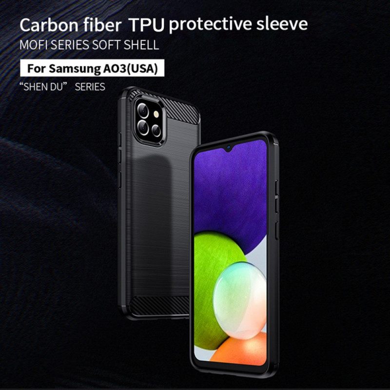 θηκη κινητου Samsung Galaxy A03 Mofi Brushed Carbon Fiber