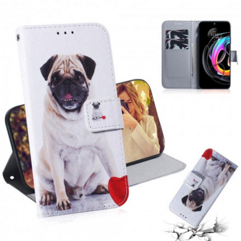 δερματινη θηκη Motorola Edge 20 Lite Pug Dog