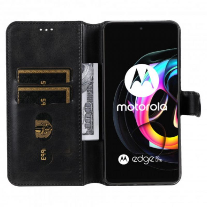 Κάλυμμα Motorola Edge 20 Lite Ψεύτικο Δέρμα Νέα Χρώματα