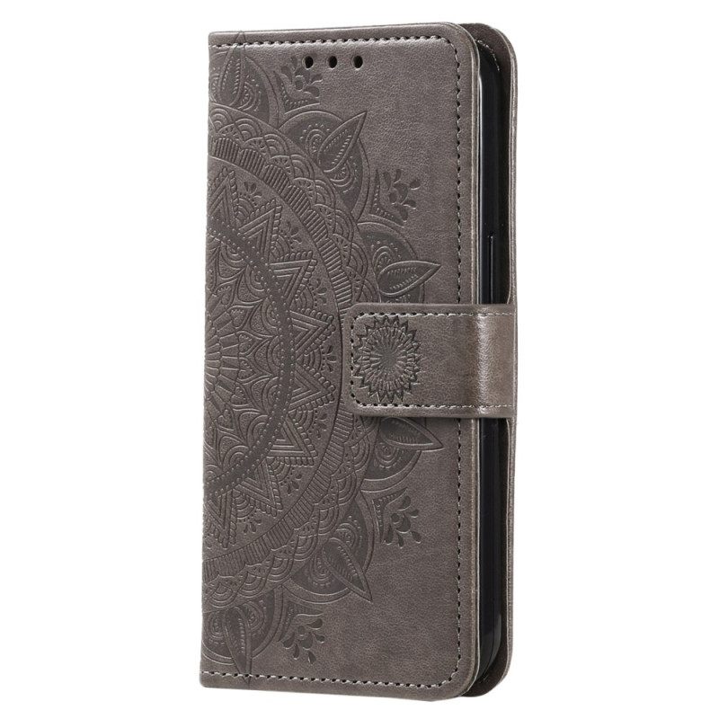 Θήκη Flip Oppo Reno 8 με κορδονι Mandala Sun Strap