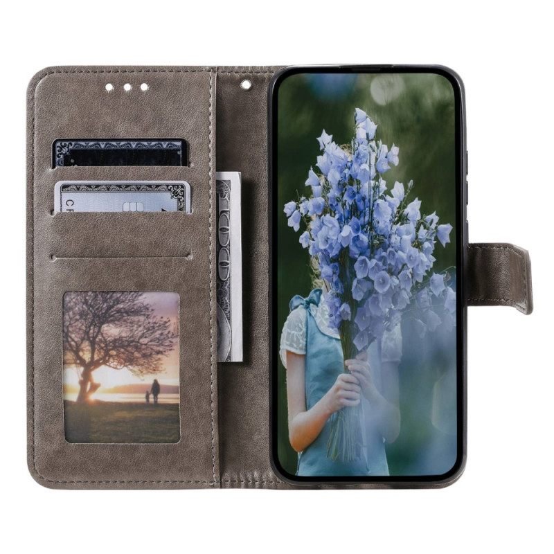 Θήκη Flip Oppo Reno 8 με κορδονι Mandala Sun Strap