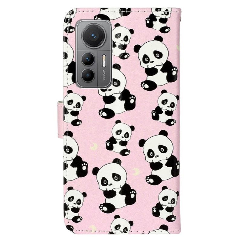 Κάλυμμα Xiaomi 12 Lite με κορδονι Strappy Pandas