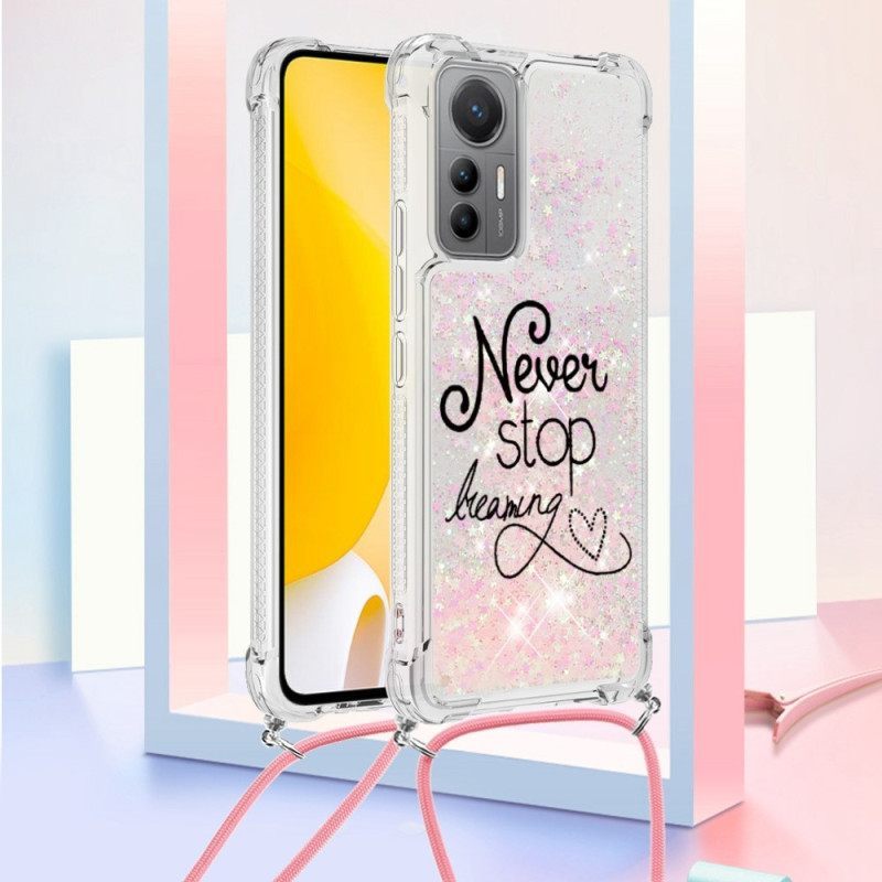 Θήκη Xiaomi 12 Lite με κορδονι Never Stop Glitter Κορδόνι