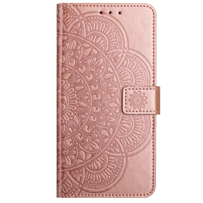 Δερματινη Θηκη iPhone 16 Μοτίβο Mandala Με Λουράκι