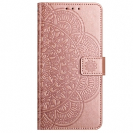 Δερματινη Θηκη iPhone 16 Μοτίβο Mandala Με Λουράκι