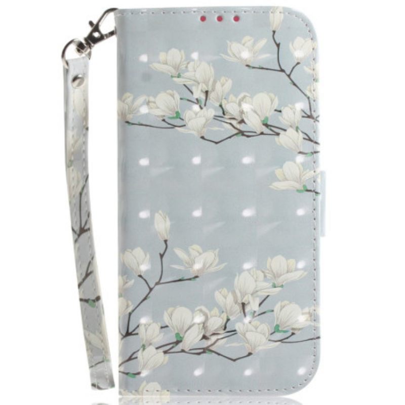 Δερματινη Θηκη iPhone 16 Strap Magnolias