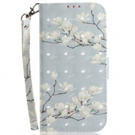 Δερματινη Θηκη iPhone 16 Strap Magnolias