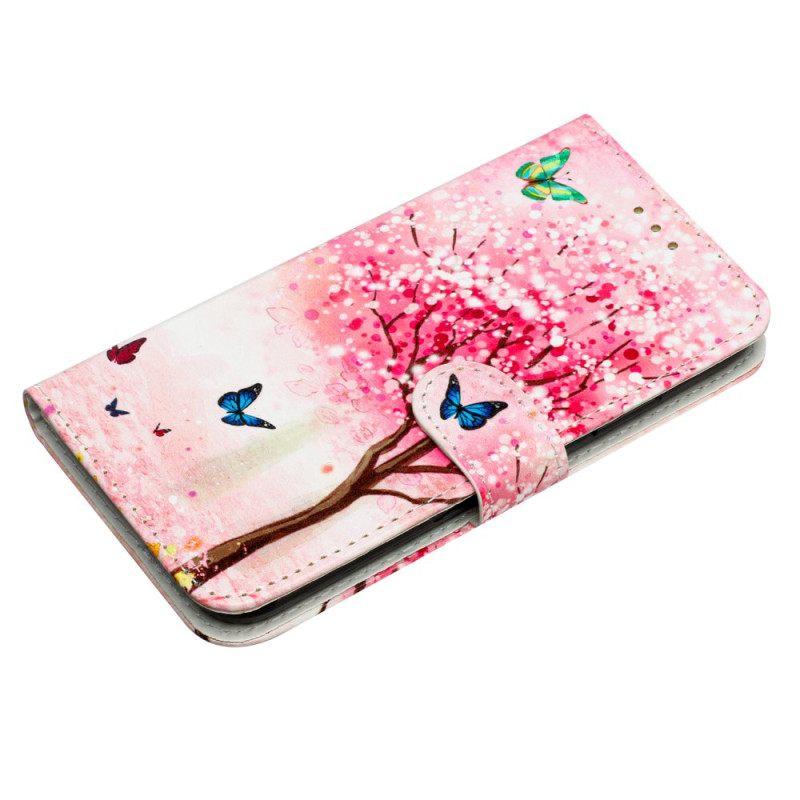 Θηκη Κινητου iPhone 16 Cherry Blossom Tree With Strap