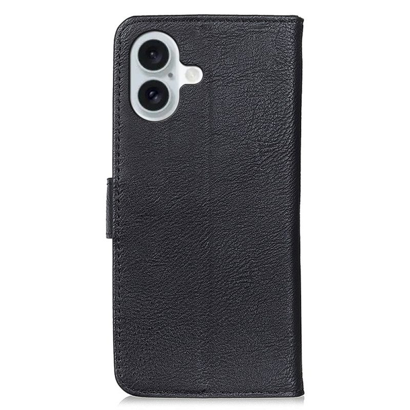 Θηκη Κινητου iPhone 16 Faux Leather Khazneh