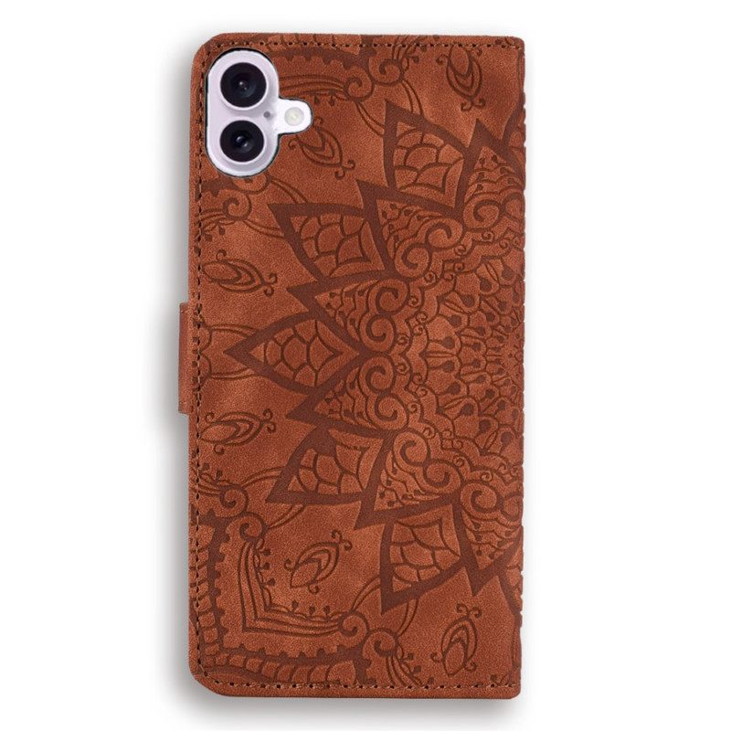 Θηκη Κινητου iPhone 16 Θήκες Κινητών Mandala Suede Effect