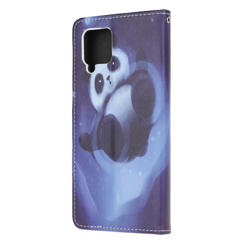 Κάλυμμα Samsung Galaxy A12 / M12 με κορδονι Διαστημικό Panda Με Κορδόνι