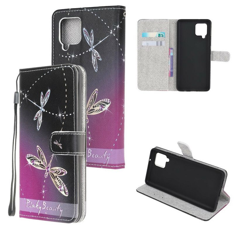 Κάλυμμα Samsung Galaxy A12 / M12 με κορδονι Strappy Dragonflies