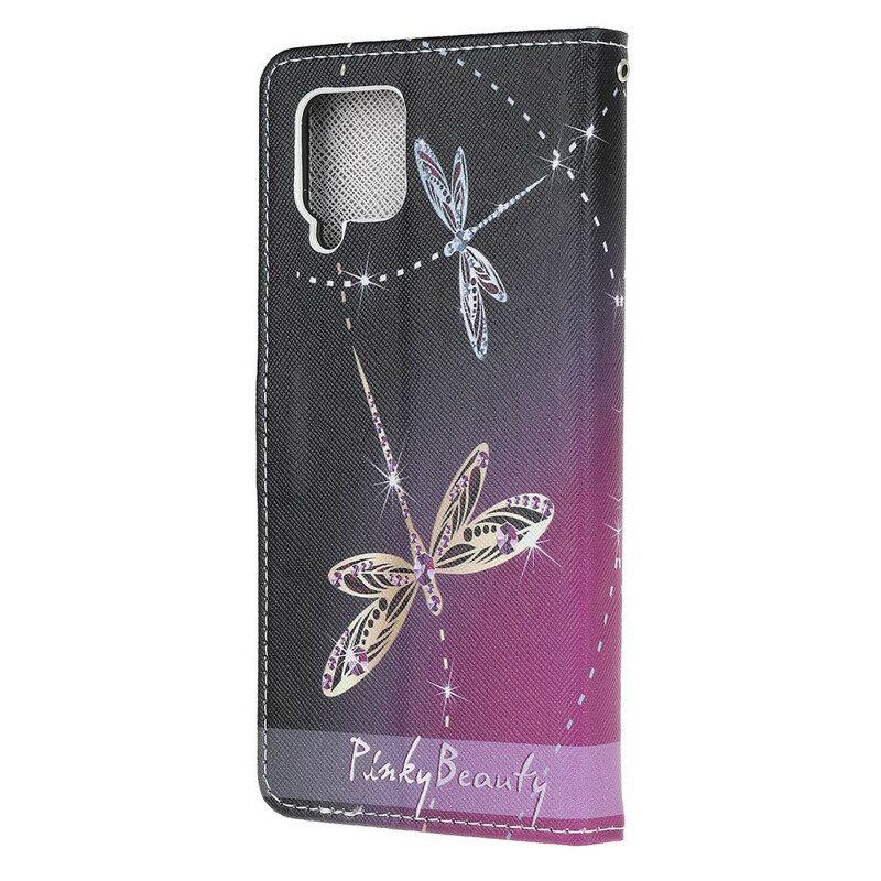 Κάλυμμα Samsung Galaxy A12 / M12 με κορδονι Strappy Dragonflies