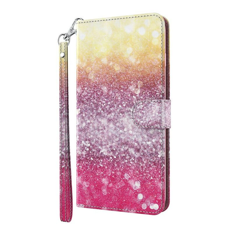 Θήκη Flip Samsung Galaxy A12 / M12 Ματζέντα Glitter Gradient