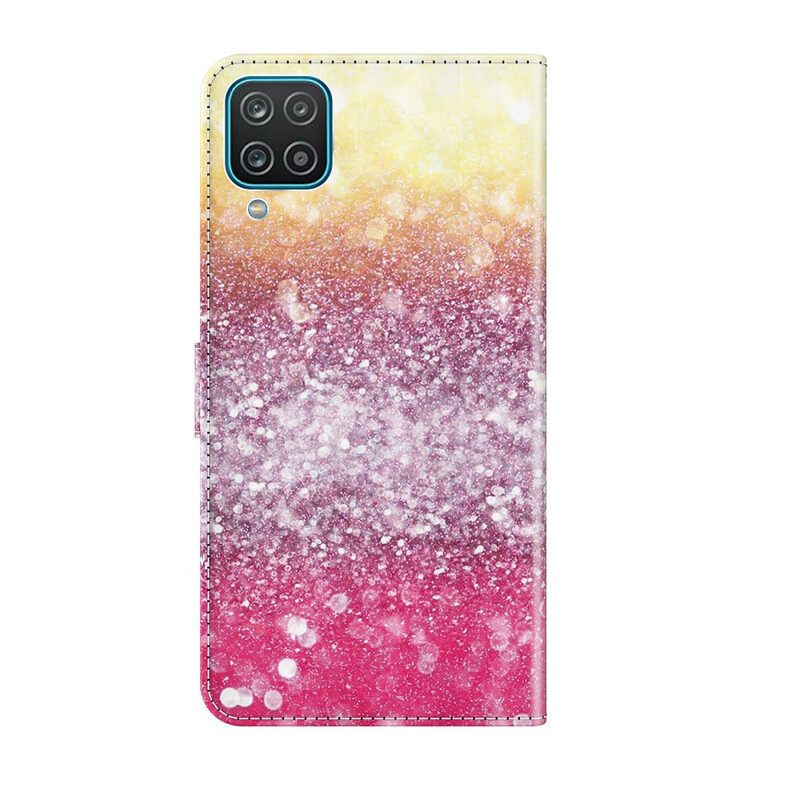 Θήκη Flip Samsung Galaxy A12 / M12 Ματζέντα Glitter Gradient