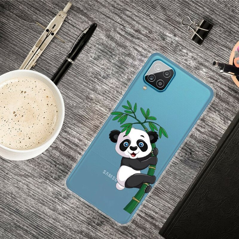 Θήκη Samsung Galaxy A12 / M12 Panda Panda On Bamboo