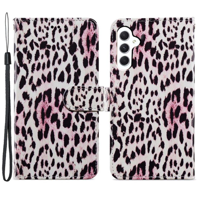 Δερματινη Θηκη Samsung Galaxy A55 5g Leopard Print Strappy