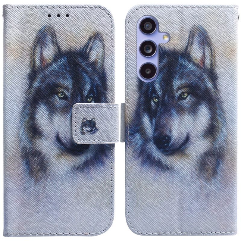 Δερματινη Θηκη Samsung Galaxy A55 5g Wolf Watercolor