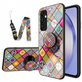 Κάλυμμα Samsung Galaxy A55 5g Με Support And Patchwork Strap