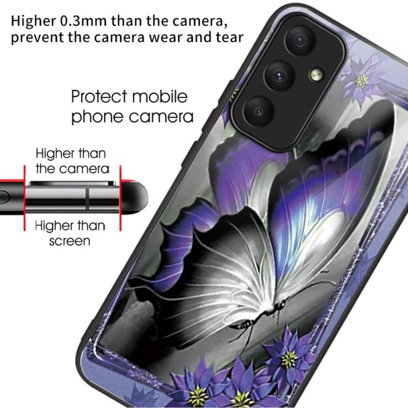 Κάλυμμα Samsung Galaxy A55 5g Θήκες Κινητών Μωβ Butterfly Tempered Glass