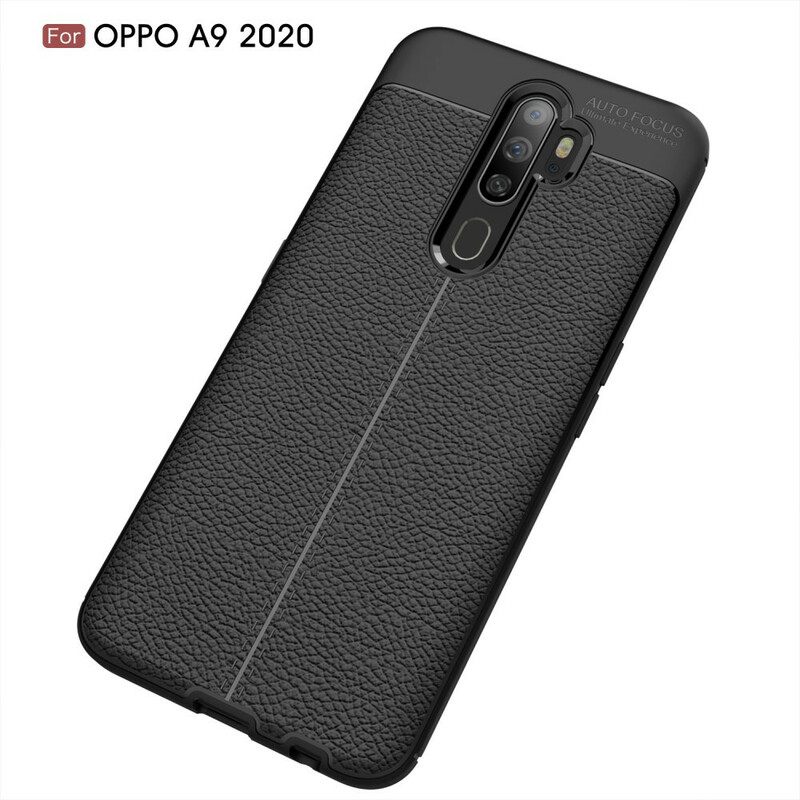 Θήκη Oppo A9 2020 / A5 2020 Δερμάτινο Εφέ Litchi Διπλής Γραμμής