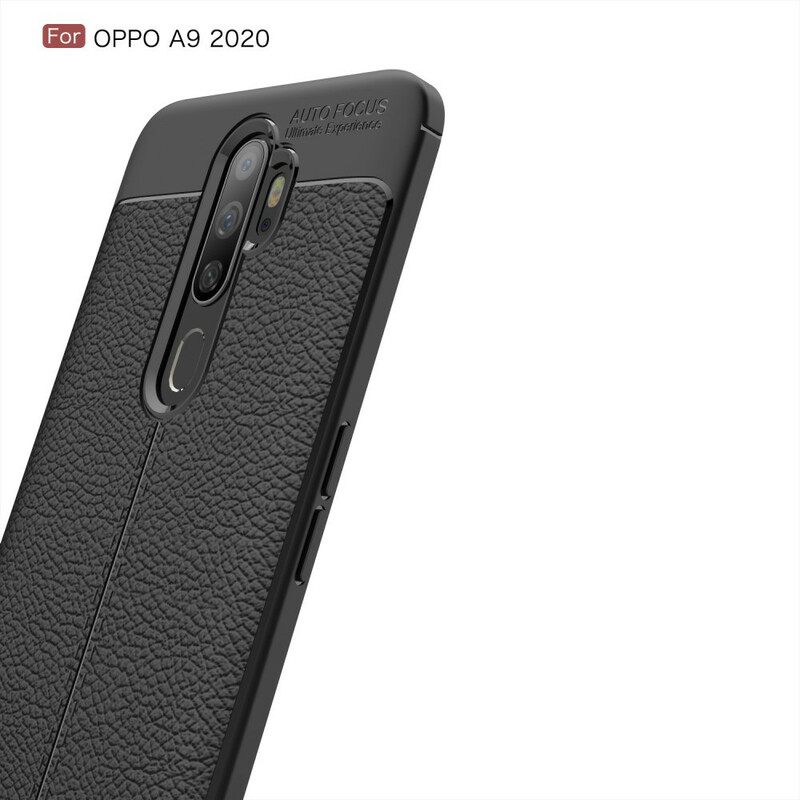 Θήκη Oppo A9 2020 / A5 2020 Δερμάτινο Εφέ Litchi Διπλής Γραμμής