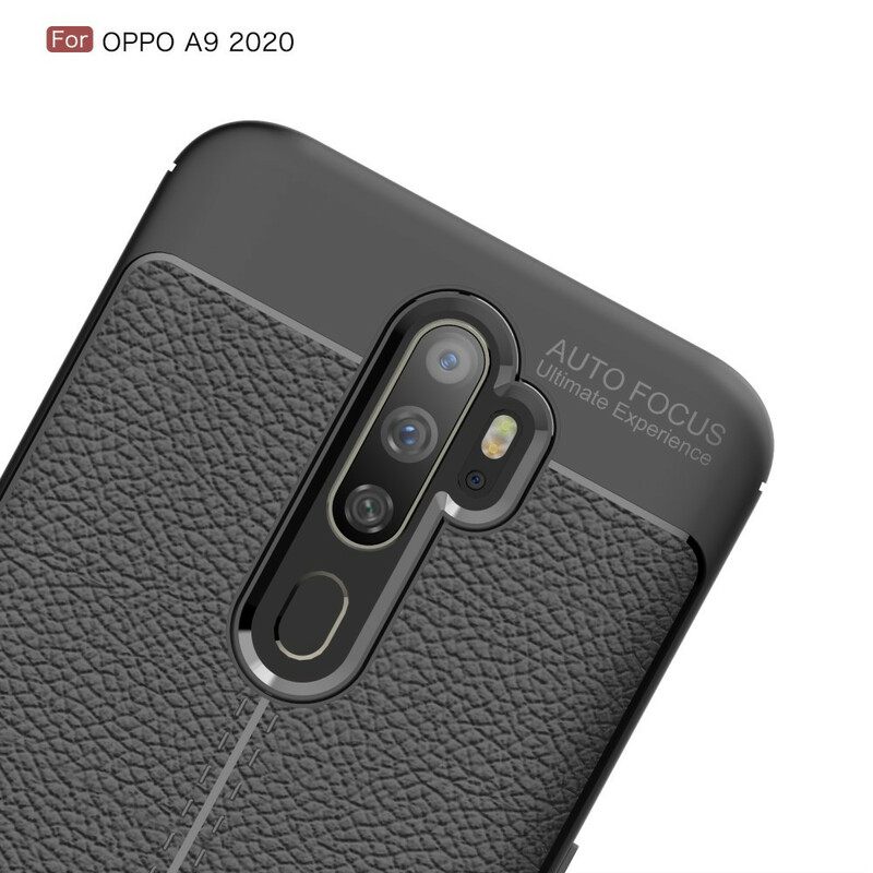 Θήκη Oppo A9 2020 / A5 2020 Δερμάτινο Εφέ Litchi Διπλής Γραμμής