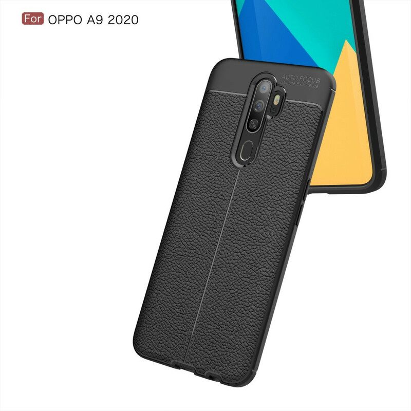 Θήκη Oppo A9 2020 / A5 2020 Δερμάτινο Εφέ Litchi Διπλής Γραμμής