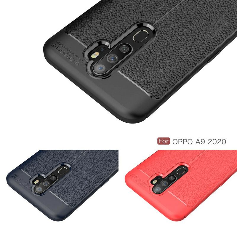 Θήκη Oppo A9 2020 / A5 2020 Δερμάτινο Εφέ Litchi Διπλής Γραμμής