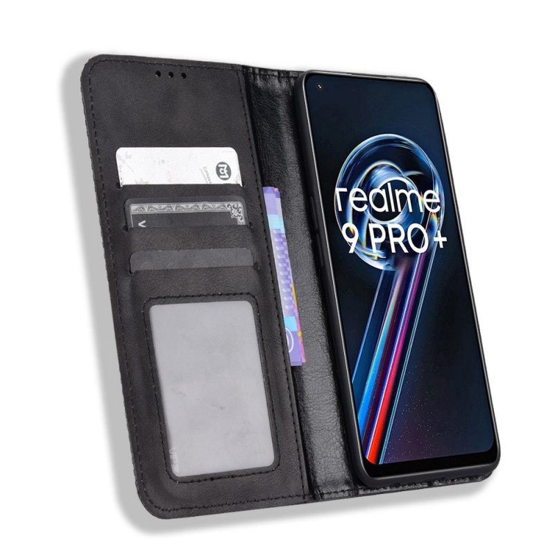 θηκη κινητου Realme 9 5G Θήκη Flip Στυλιζαρισμένο Vintage Δερμάτινο Εφέ