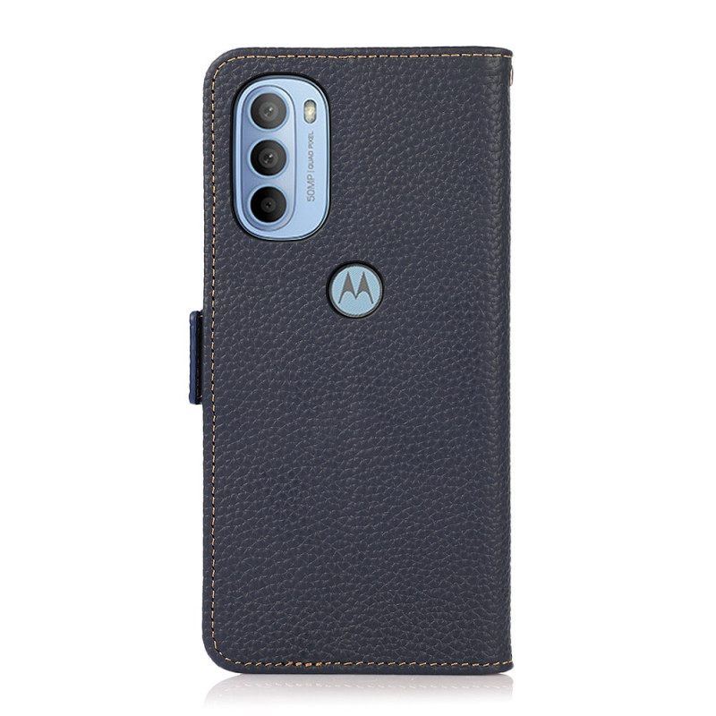 δερματινη θηκη Moto G31 / Moto G41 Litchi Leather Khazneh Rfid