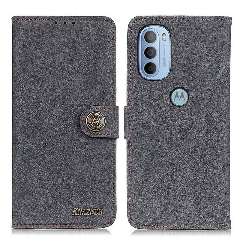 Κάλυμμα Moto G31 / Moto G41 Retro Split Faux Leather Khazneh