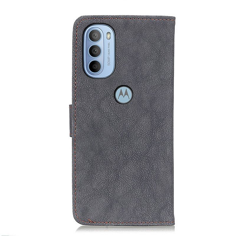 Κάλυμμα Moto G31 / Moto G41 Retro Split Faux Leather Khazneh