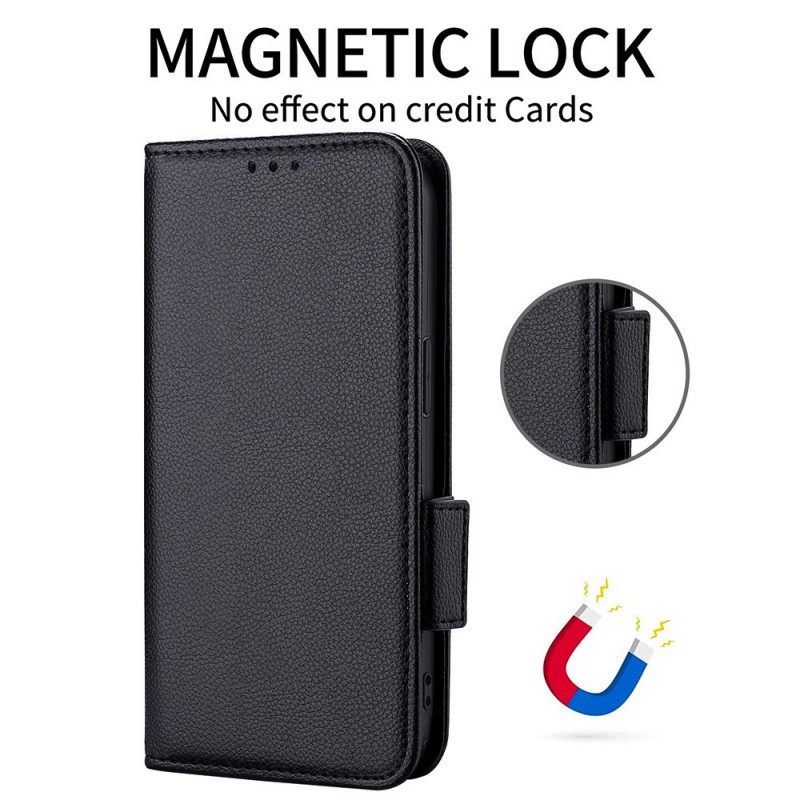 Κάλυμμα Moto G31 / Moto G41 Θήκη Flip Flap Double Litchi Νέα Χρώματα