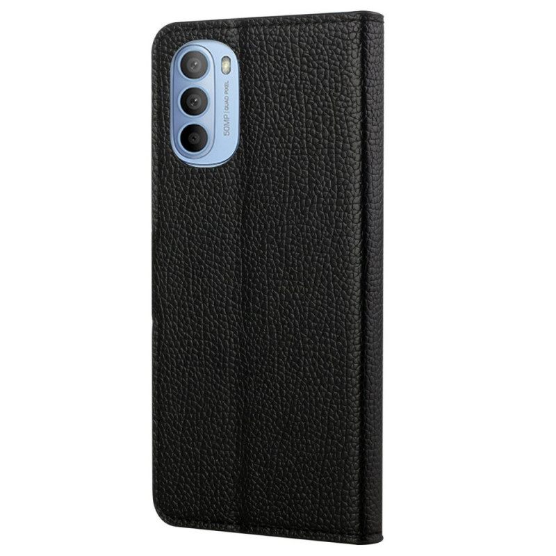 Θήκη Flip Moto G31 / Moto G41 Litchi Grain Leather Effect