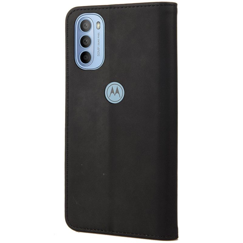 θηκη κινητου Moto G31 / Moto G41 Θήκη Flip Δίχρωμο Επαγγελματικό Δερμάτινο Εφέ