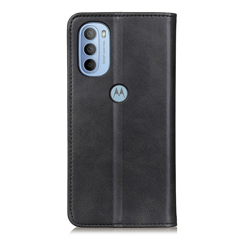 θηκη κινητου Moto G31 / Moto G41 Θήκη Flip Litchi Split Leather