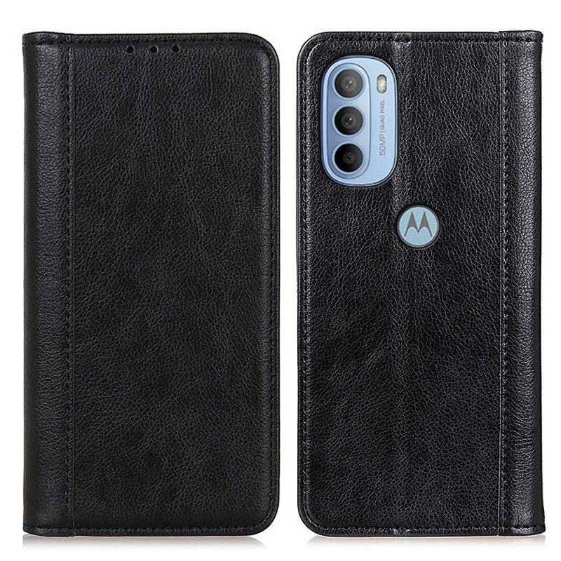 θηκη κινητου Moto G31 / Moto G41 Θήκη Flip Lychee Split Leather Elegance